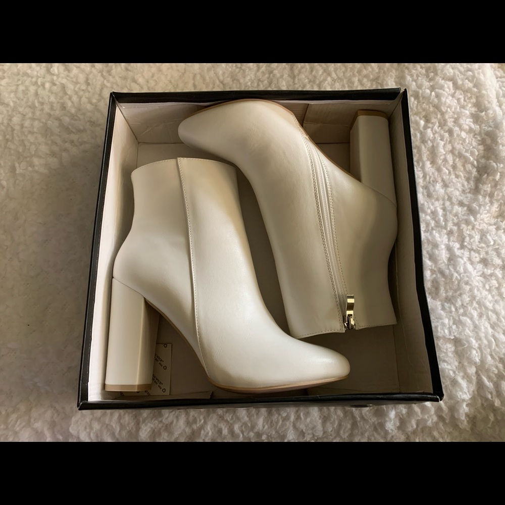 Pretty Little Thing white booties